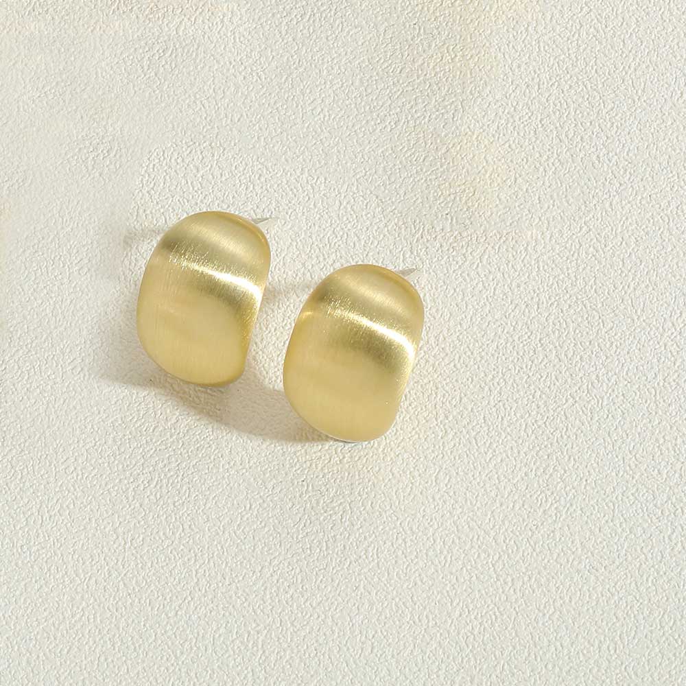 1 Pair Vintage Style Type C Solid Color Plating Inlay Copper Zircon 14k Gold Plated Ear Studs