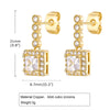 1 Pair Sweet Square Plating Inlay Copper Zircon Gold Plated Drop Earrings