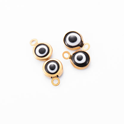 A Pack Of 30 Simple Style Devil'S Eye Stainless Steel Enamel Pendant Jewelry Accessories