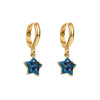 1 Pair Vintage Style Modern Style Simple Style Pentagram Enamel Inlay Copper Rhinestones Drop Earrings