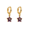 1 Pair Vintage Style Modern Style Simple Style Pentagram Enamel Inlay Copper Rhinestones Drop Earrings