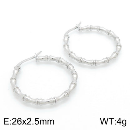 Fashion Bamboo Joint Titanium Steel Plating Bangle