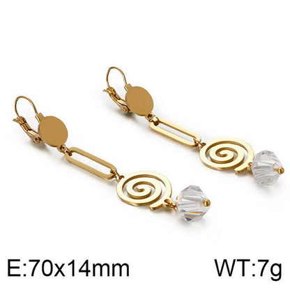 1 Pair Simple Style Geometric Titanium Steel 18k Gold Plated Drop Earrings