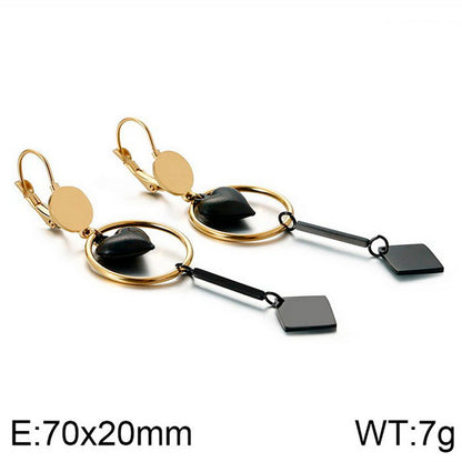 1 Pair Simple Style Heart Shape Titanium Steel 18k Gold Plated Drop Earrings