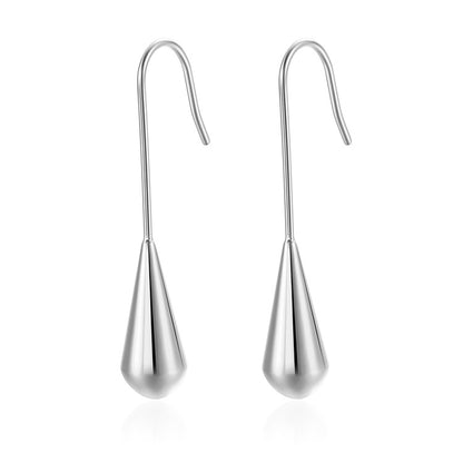 Retro Water Droplets Stainless Steel Plating Drop Earrings 1 Pair