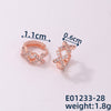 1 Piece Casual Simple Style Geometric Copper Zircon Rose Gold Plated Silver Plated Hoop Earrings