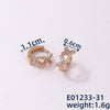 1 Piece Casual Simple Style Geometric Copper Zircon Rose Gold Plated Silver Plated Hoop Earrings