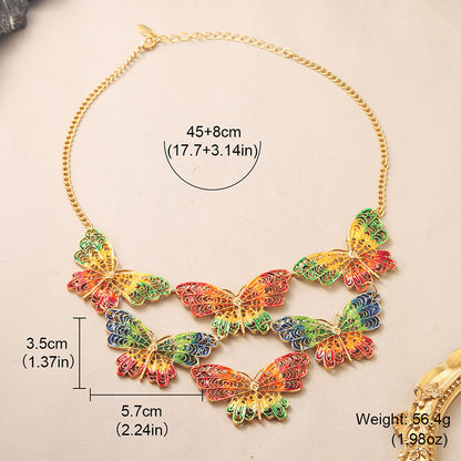 Luxurious Sweet Butterfly Copper Stoving Varnish Plating Necklace