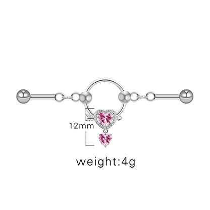 1 Piece Sexy Sweet Heart Shape Wings Bow Knot Plating Inlay Stainless Steel Rhinestones Ear Studs