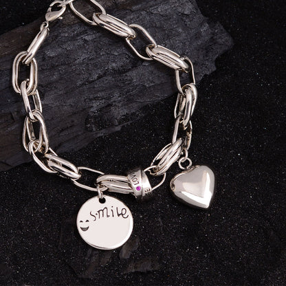 Sweet Letter Heart Shape Copper Bracelets