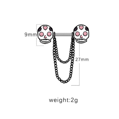 1 Piece Fashion Heart Shape Butterfly Skull Plating Inlay Stainless Steel Copper Rhinestones Ear Studs