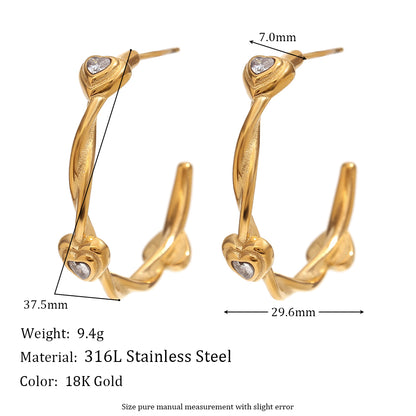 1 Pair Simple Style Geometric Plating Stainless Steel 18k Gold Plated Ear Studs