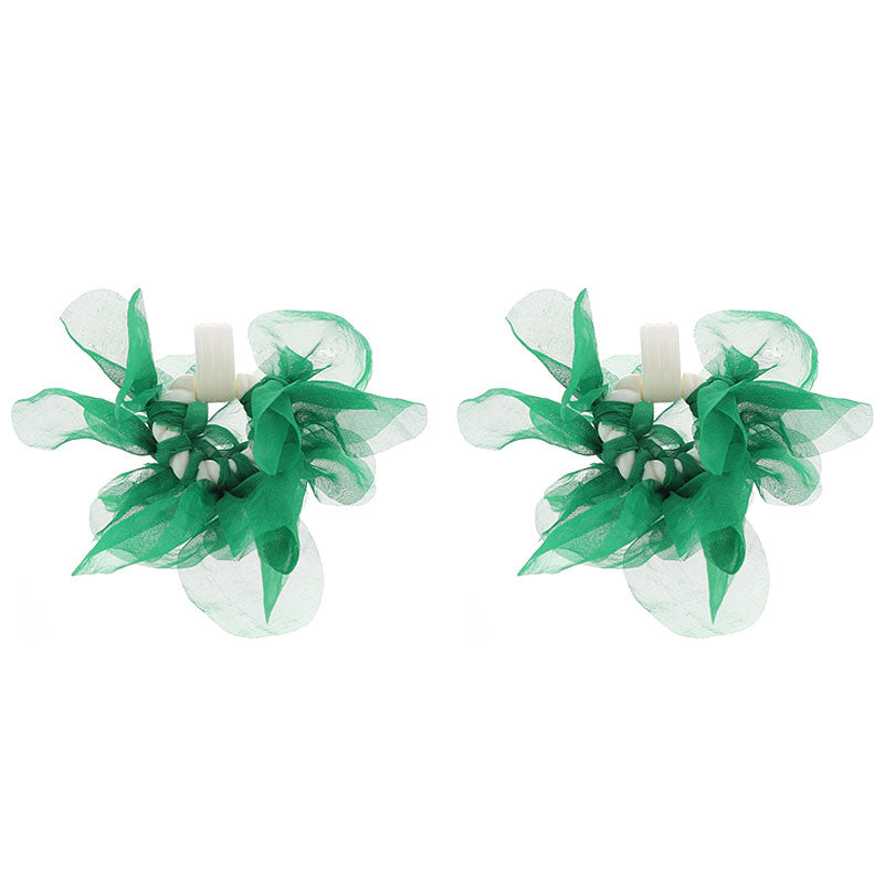 1 Pair Sweet Flower Arylic Cloth Drop Earrings