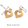 1 Pair Elegant Romantic Heart Shape Plating Stainless Steel Gold Plated Drop Earrings