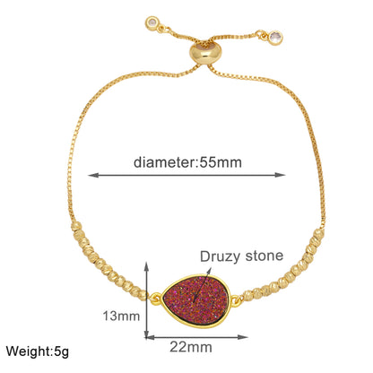 Simple Style Water Droplets Copper Plating 18k Gold Plated Bracelets