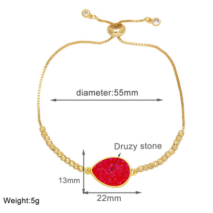 Simple Style Water Droplets Copper Plating 18k Gold Plated Bracelets