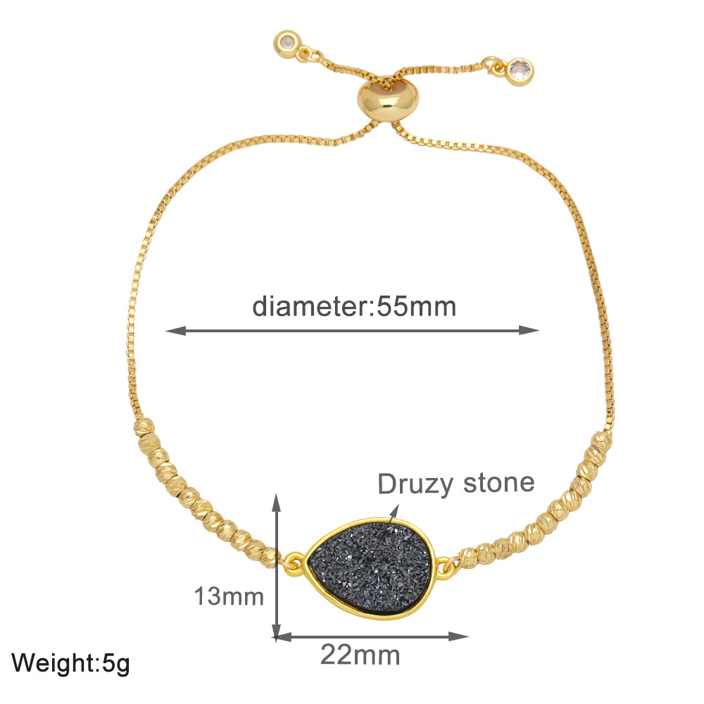 Simple Style Water Droplets Copper Plating 18k Gold Plated Bracelets