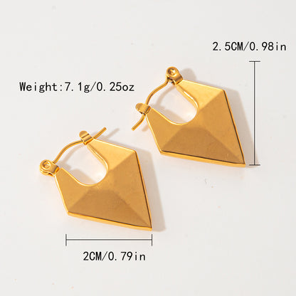 1 Pair Retro Simple Style Geometric Plating Stainless Steel Gold Plated Earrings