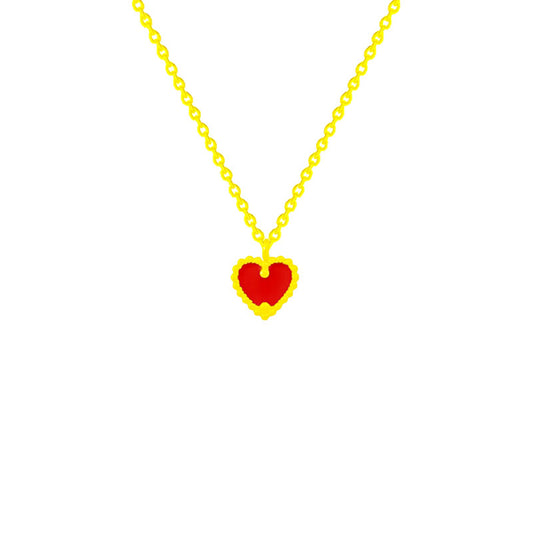 Simple Style Heart Shape Titanium Steel Plating 18k Gold Plated Pendant Necklace