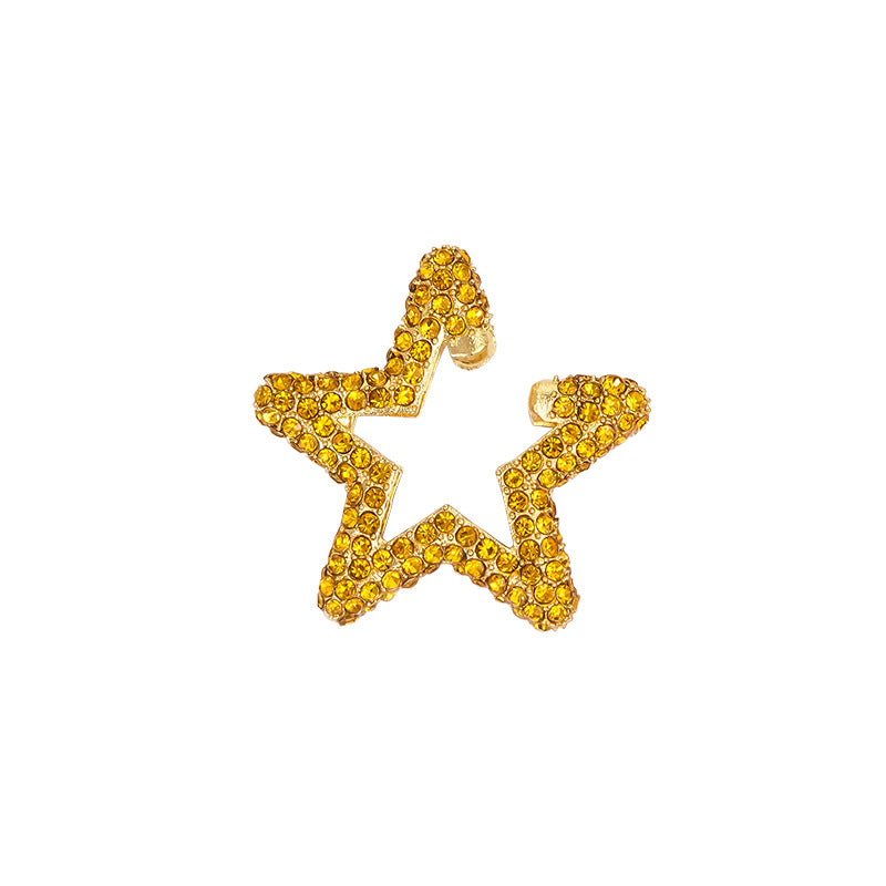 Fashion Rainbow Color Rhinestone Star Stud Earrings