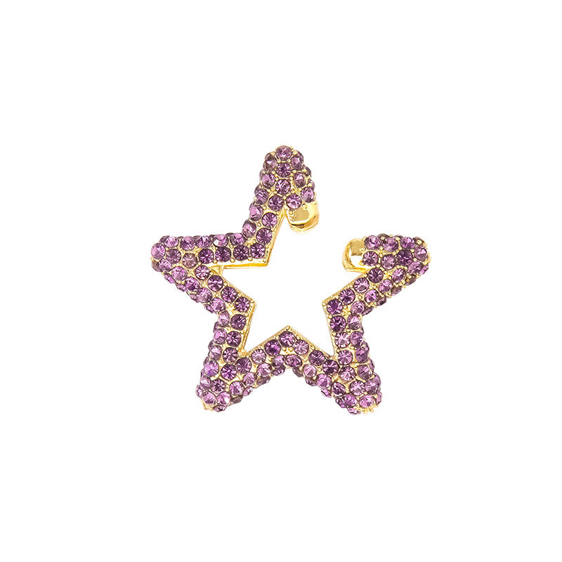 Fashion Rainbow Color Rhinestone Star Stud Earrings