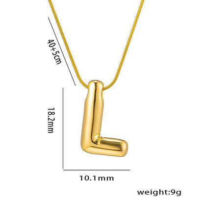 Classic Style Letter Titanium Steel Plating Pendant Necklace