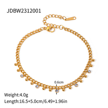 Ig Style Round Stainless Steel Plating 18k Gold Plated Bracelets Necklace