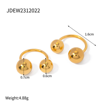 1 Pair Simple Style Ball Plating Stainless Steel 18k Gold Plated Ear Cuffs