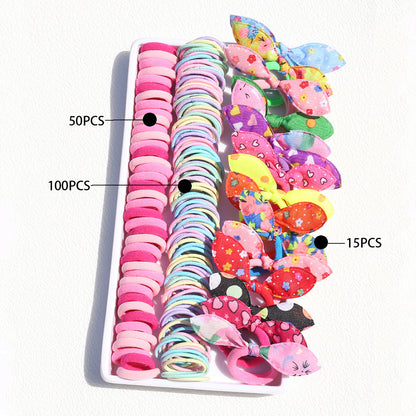 Fashion Flower Plastic Hair Clip Hair Tie 1 Set