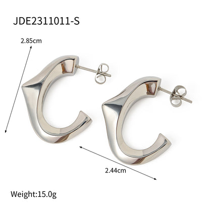 1 Pair Ig Style Geometric Stainless Steel 18k Gold Plated Ear Studs