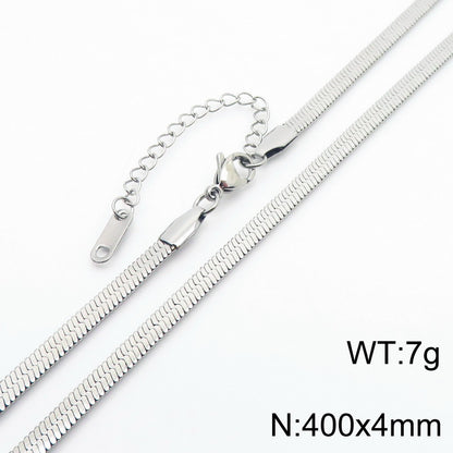 Fashion Solid Color Titanium Steel Chain Necklace