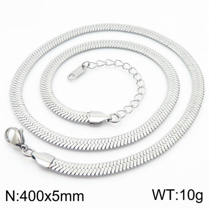 Fashion Solid Color Titanium Steel Chain Necklace