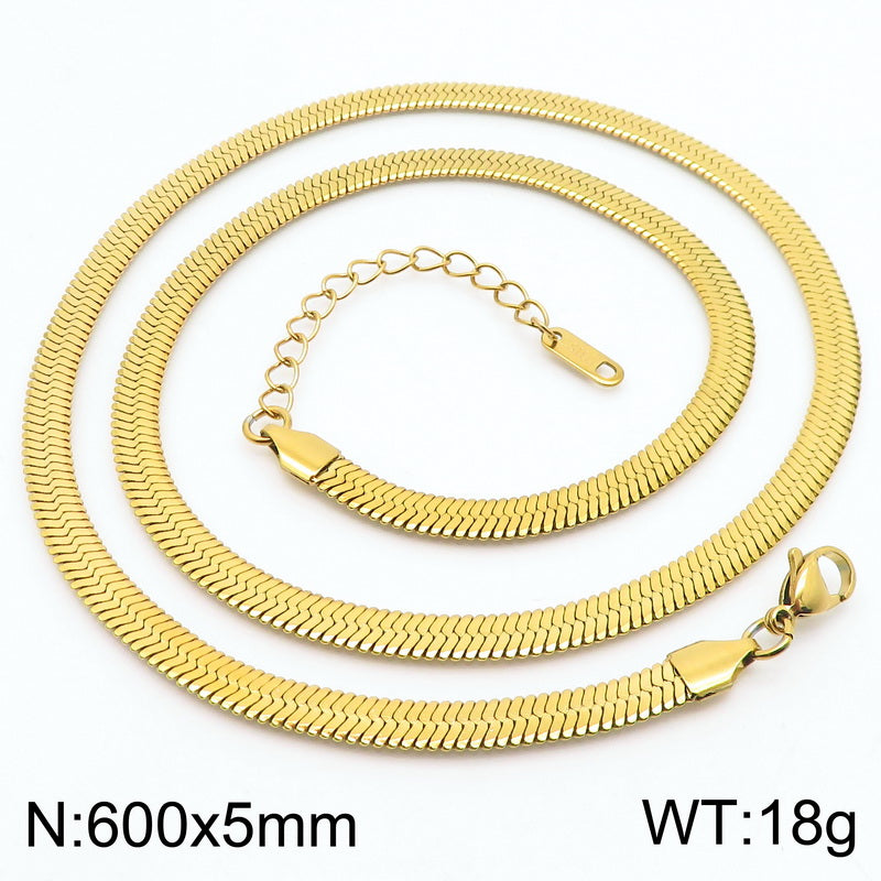 Fashion Solid Color Titanium Steel Chain Necklace