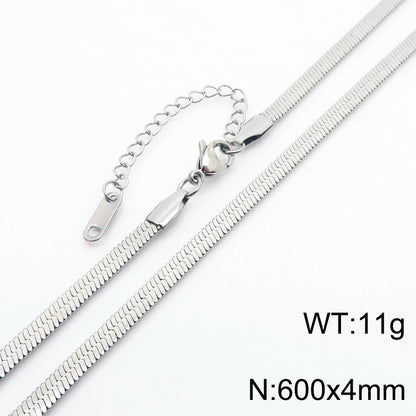 Fashion Rhombus Titanium Steel Plating Necklace