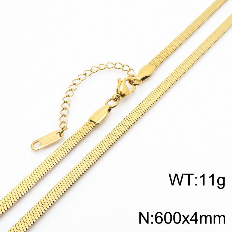 Fashion Solid Color Titanium Steel Chain Necklace