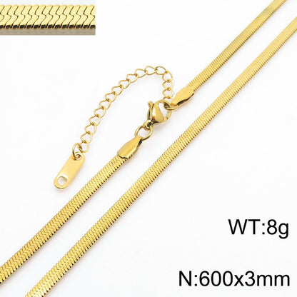 Fashion Rhombus Titanium Steel Plating Necklace