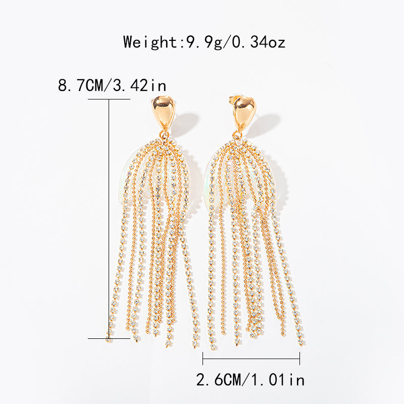 1 Pair Elegant Sweet Fish Tail Plating Inlay Stainless Steel Zircon Drop Earrings