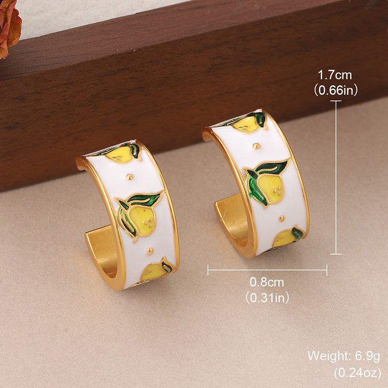 1 Pair Simple Style Flower Stoving Varnish Copper Ear Studs