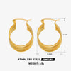 1 Pair Simple Style Lines Plating Stainless Steel 18k Gold Plated Earrings