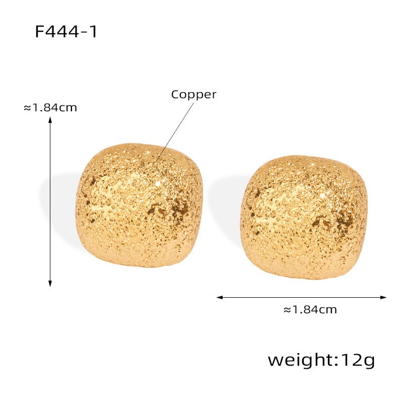 1 Pair Casual Simple Style Triangle Round Square Plating Copper 18k Gold Plated Ear Studs