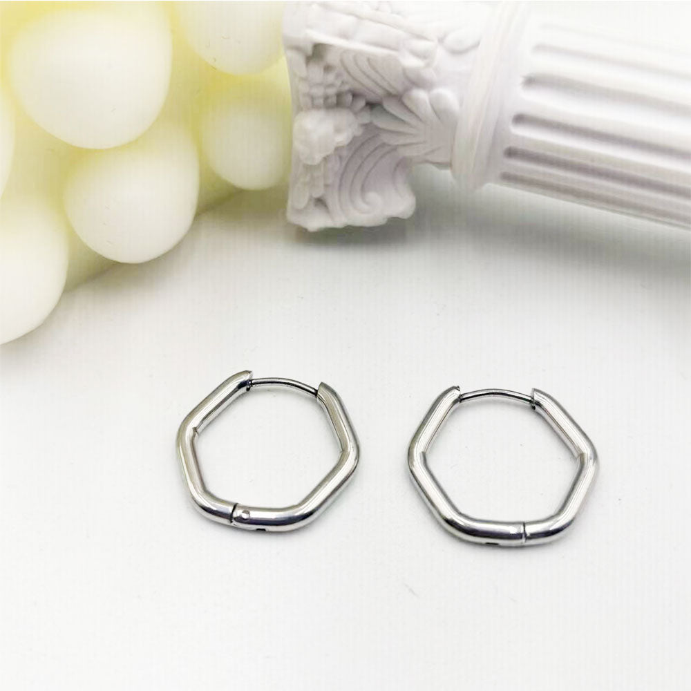 1 Pair Simple Style Heart Shape Stainless Steel Hoop Earrings