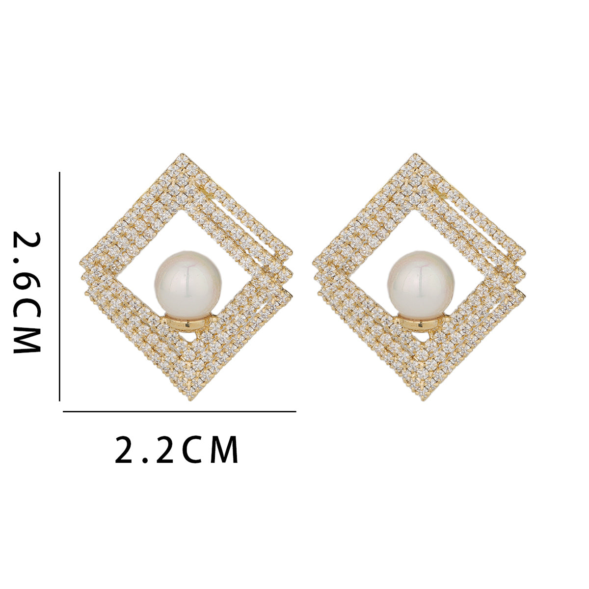 1 Pair Ig Style Geometric Plating Inlay Copper Ear Studs