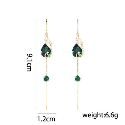 1 Pair Ig Style Simple Style Tassel Plating Inlay Copper Drop Earrings