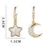 1 Pair Ig Style Simple Style Star Moon Plating Inlay Copper Drop Earrings