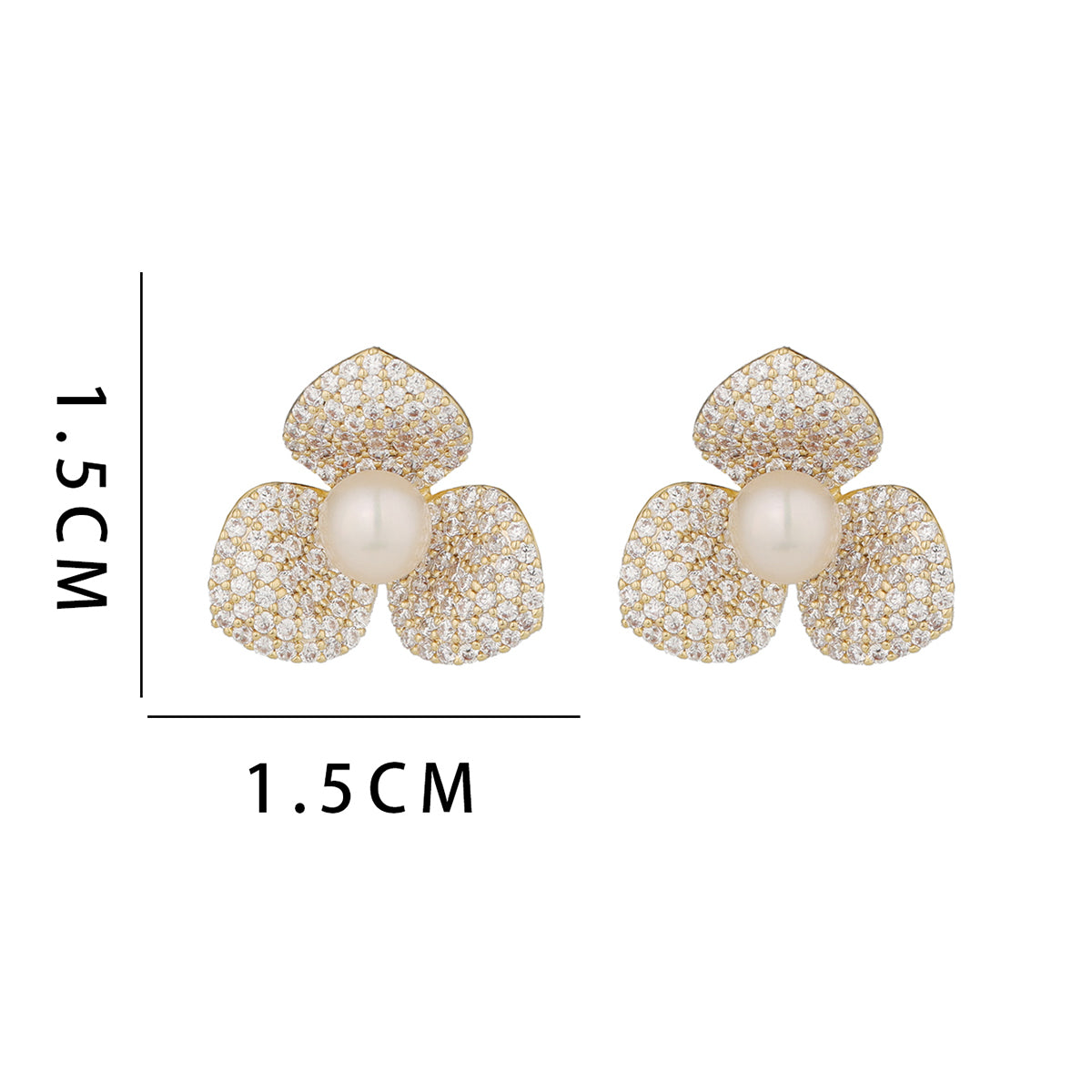 1 Pair Ig Style Simple Style Flower Plating Inlay Copper Ear Studs