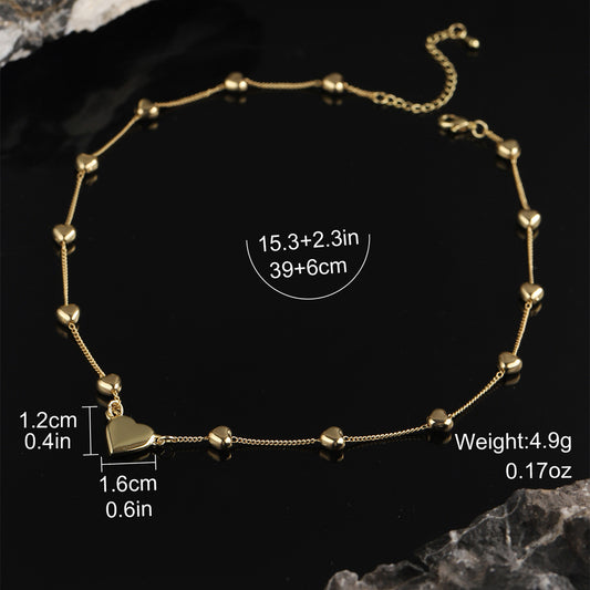Copper Simple Style Heart Shape Plating Pendant Necklace
