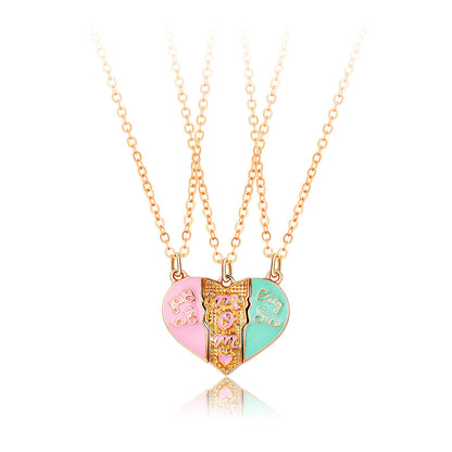 Cartoon Style Heart Shape Alloy Enamel Plating Mother's Day Mother&daughter Mother&son Pendant Necklace