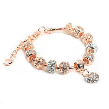 Vintage Style Color Block Heart Shape Alloy Plating Inlay Rhinestones Women's Bracelets