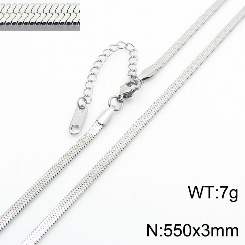 Fashion Solid Color Titanium Steel Chain Necklace