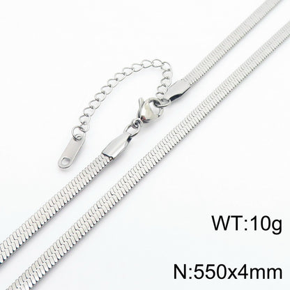 Fashion Solid Color Titanium Steel Chain Necklace